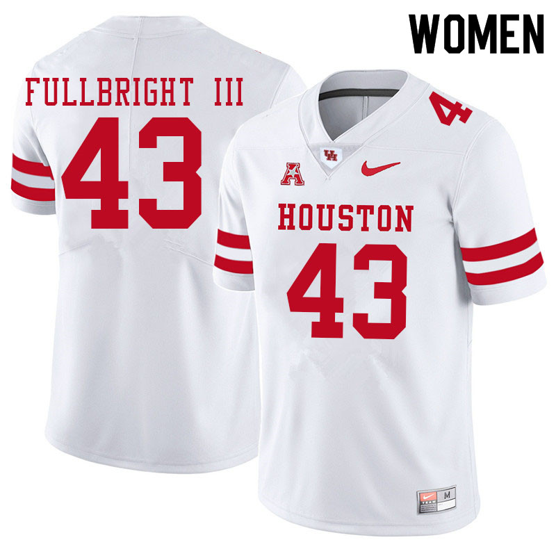 Women #43 James Fullbright III Houston Cougars College Football Jerseys Sale-White